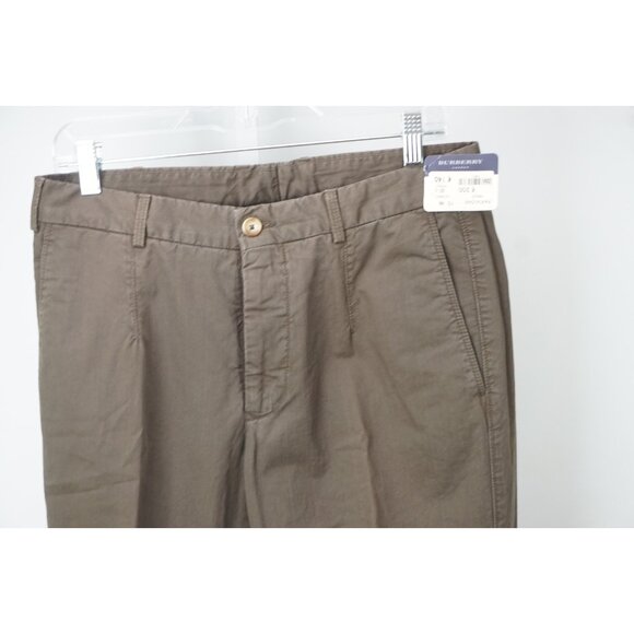 Burberry London Brown 100% Cotton Pants Sz 48 NEW